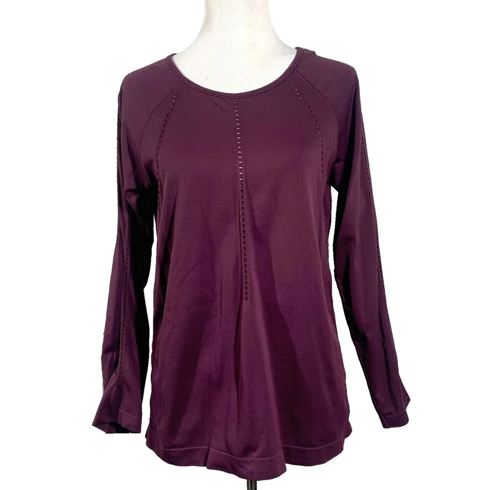Athleta With Ease Top L Spiced Cabernet Burgundy - Picture 1 of 8
